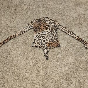 Leopard Print Long Sleeve Bodysuit